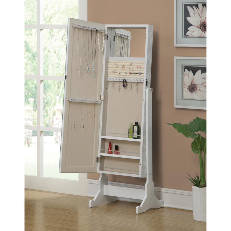  Coaster Furniture Zayas 901827 Cheval Mirror with Jewelry Storage - White IMAGE 2