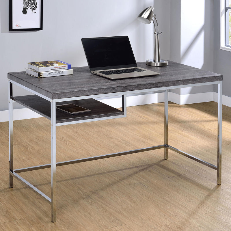  Coaster Furniture Kravitz 801271 47-inch 1-shelf Writing Desk - Weathered Grey IMAGE 7