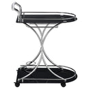  Coaster Furniture Elfman 910001 2-tier Glass Shelf Metal Bar Cart - Black and Chrome IMAGE 8