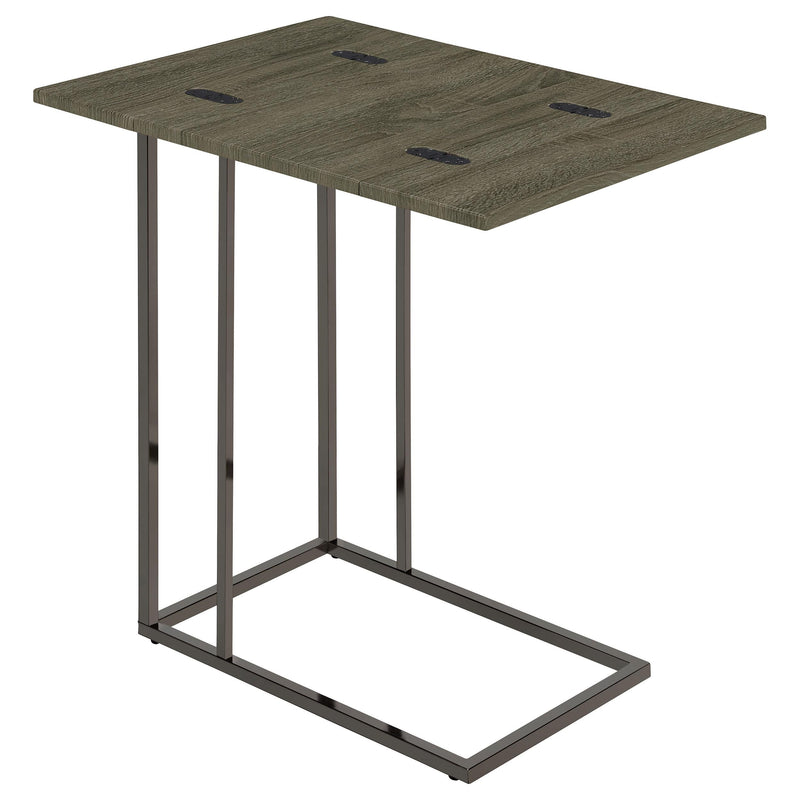  Coaster Furniture Pedro 902864 Expandable C-Shaped Sofa Side Table - Weathered Grey IMAGE 2