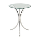  Coaster Furniture Eloise 902869 Round Glass Top Accent Side Table - Chrome IMAGE 1
