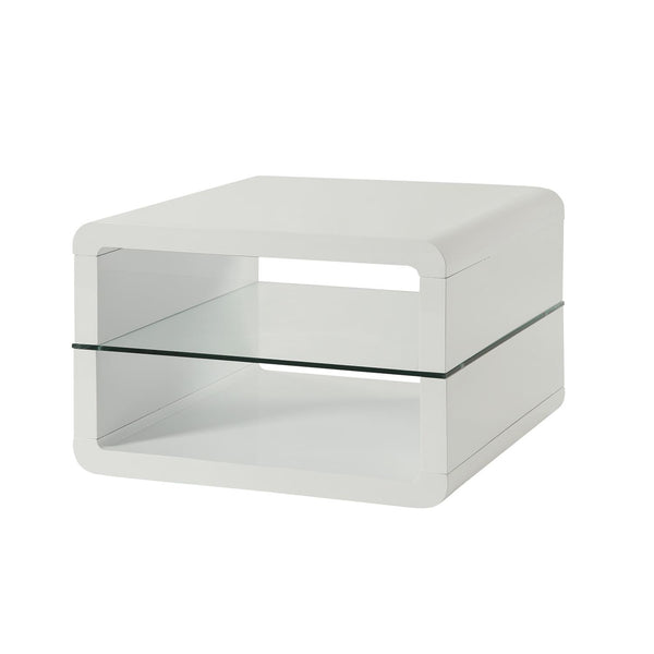  Coaster Furniture Elana 703267 1-shelf Rectangular Side End Table - White High Gloss IMAGE 1