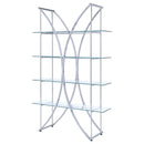  Coaster Furniture Larson 910050 73-inch 4-shelf Glass Bookshelf - Chrome IMAGE 3