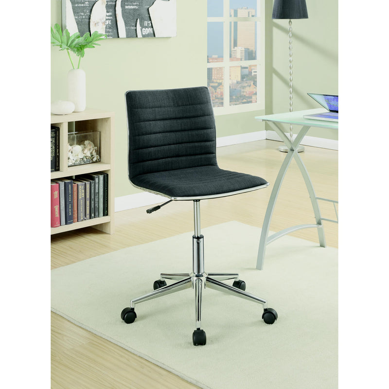  Coaster Furniture Chryses 800725 Upholstered Adjustable Home Office Desk Chair - Black IMAGE 2