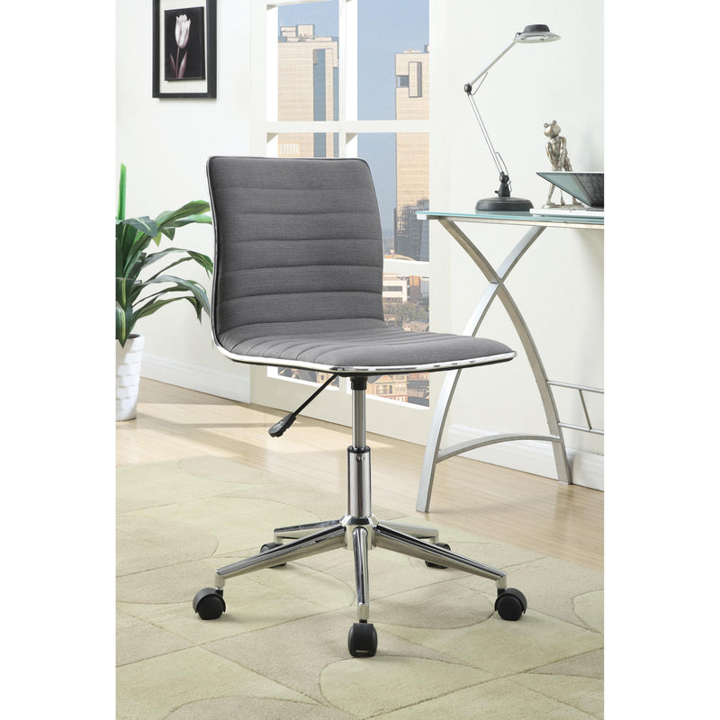  Coaster Furniture Chryses 800727 Upholstered Adjustable Home Office Desk Chair - Grey IMAGE 2
