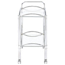  Coaster Furniture Shadix 910077 2-tier Rectangular Glass Shelf Metal Bar Cart - Chrome IMAGE 2