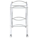  Coaster Furniture Shadix 910077 2-tier Rectangular Glass Shelf Metal Bar Cart - Chrome IMAGE 5