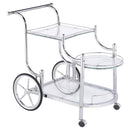  Coaster Furniture Sarandon 910076 3-tier Glass Shelf Metal Bar Cart - Chrome IMAGE 1
