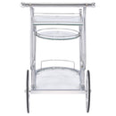  Coaster Furniture Sarandon 910076 3-tier Glass Shelf Metal Bar Cart - Chrome IMAGE 5