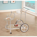  Coaster Furniture Sarandon 910076 3-tier Glass Shelf Metal Bar Cart - Chrome IMAGE 7