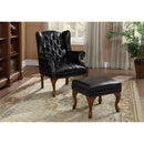  Coaster Furniture Roberts 900262 Upholstered Wingback Chair and Ottoman Set - Black IMAGE 2
