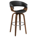  Coaster Furniture Zion 100205 Upholstered Swivel Bar Stool - Walnut and Black IMAGE 1