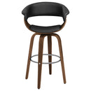  Coaster Furniture Zion 100205 Upholstered Swivel Bar Stool - Walnut and Black IMAGE 2
