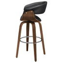  Coaster Furniture Zion 100205 Upholstered Swivel Bar Stool - Walnut and Black IMAGE 4