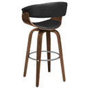  Coaster Furniture Zion 100205 Upholstered Swivel Bar Stool - Walnut and Black IMAGE 5
