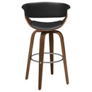  Coaster Furniture Zion 100205 Upholstered Swivel Bar Stool - Walnut and Black IMAGE 6