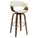  Coaster Furniture Zion 100206 Upholstered Swivel Bar Stool - Walnut and Ecru IMAGE 1