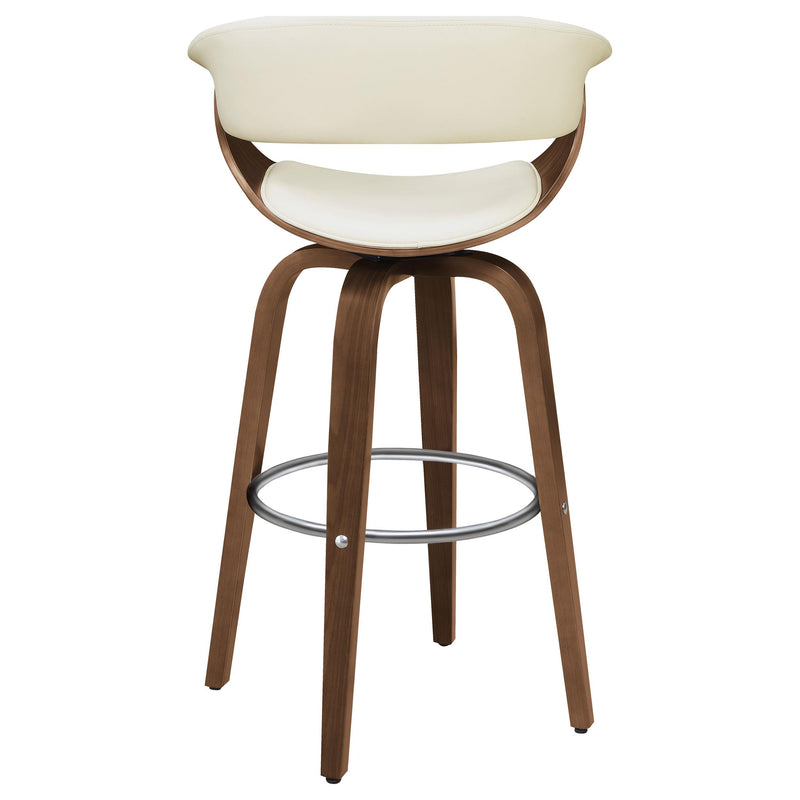  Coaster Furniture Zion 100206 Upholstered Swivel Bar Stool - Walnut and Ecru IMAGE 6