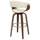  Coaster Furniture Zion 100206 Upholstered Swivel Bar Stool - Walnut and Ecru IMAGE 7