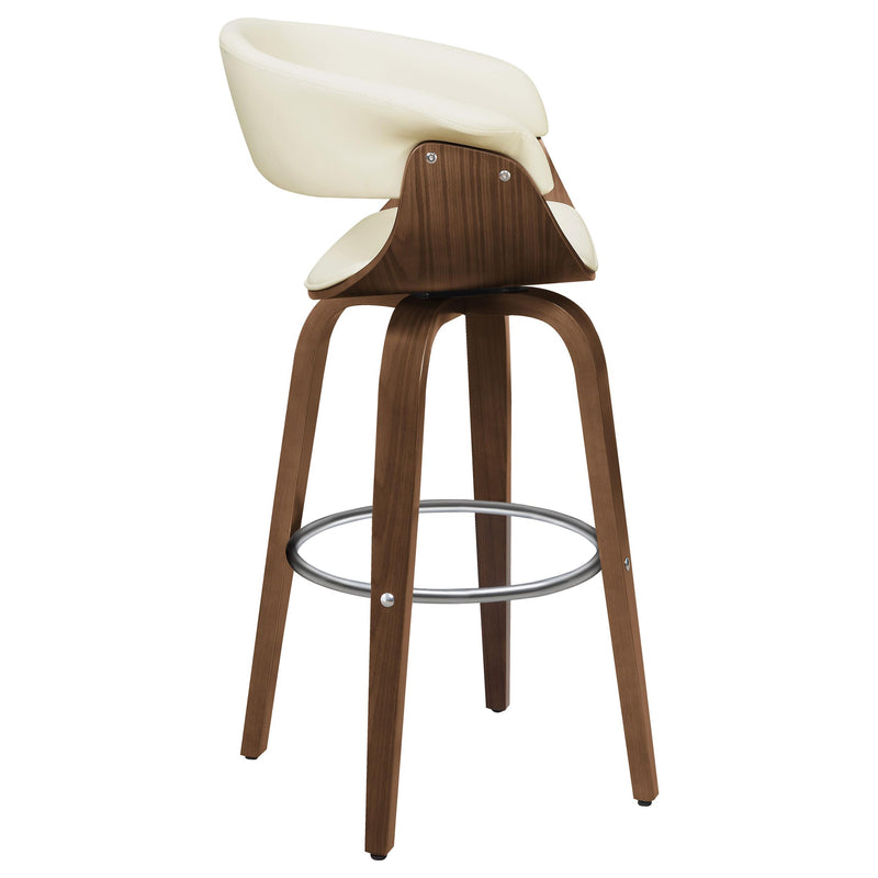  Coaster Furniture Zion 100206 Upholstered Swivel Bar Stool - Walnut and Ecru IMAGE 8