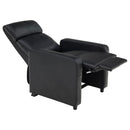  Coaster Furniture Toohey 600181 Upholstered Home Theater Push Back Recliner - Black IMAGE 3