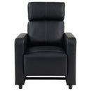  Coaster Furniture Toohey 600181 Upholstered Home Theater Push Back Recliner - Black IMAGE 4