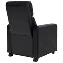 Coaster Furniture Toohey 600181 Upholstered Home Theater Push Back Recliner - Black IMAGE 8