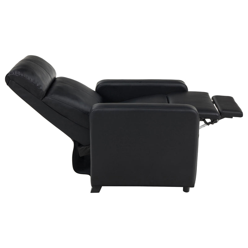  Coaster Furniture Toohey 600181 Upholstered Home Theater Push Back Recliner - Black IMAGE 9