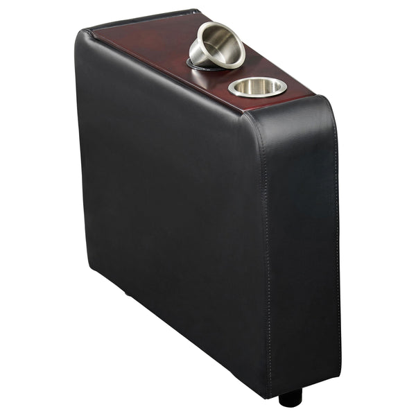  Coaster Furniture Toohey 600182 Upholstered Home Theater Storage Wedge Console - Black IMAGE 1