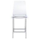 Coaster Furniture Juelia 100265 Clear Acrylic Counter Chair - Chrome (Set of 2) IMAGE 2