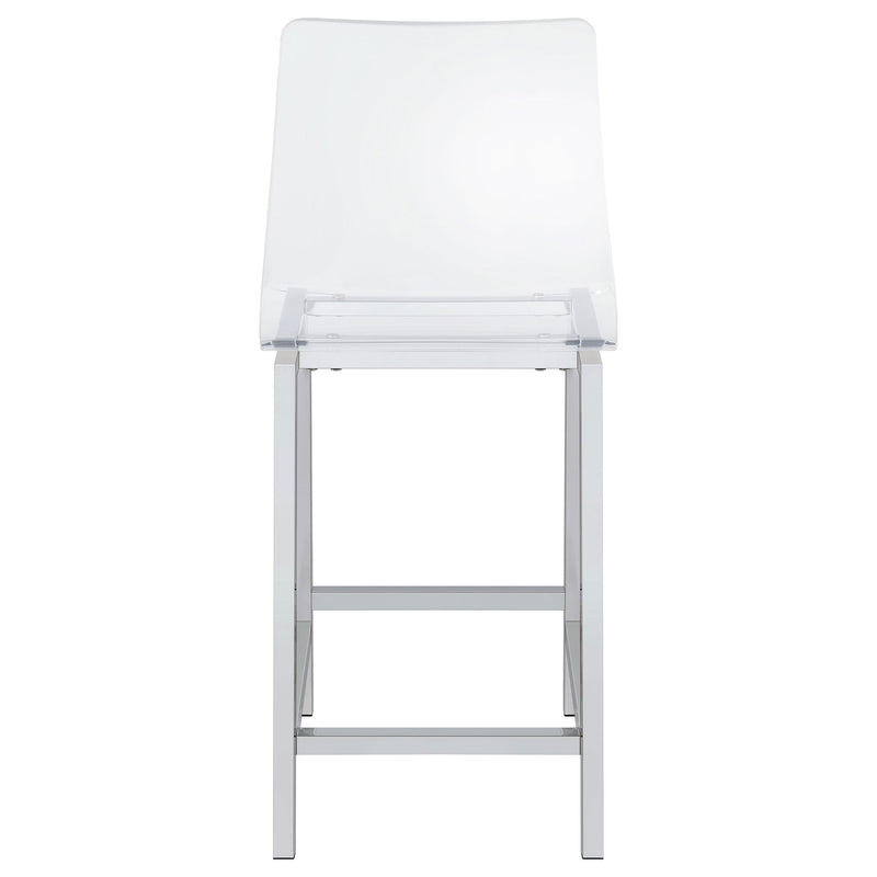  Coaster Furniture Juelia 100265 Clear Acrylic Counter Chair - Chrome (Set of 2) IMAGE 6