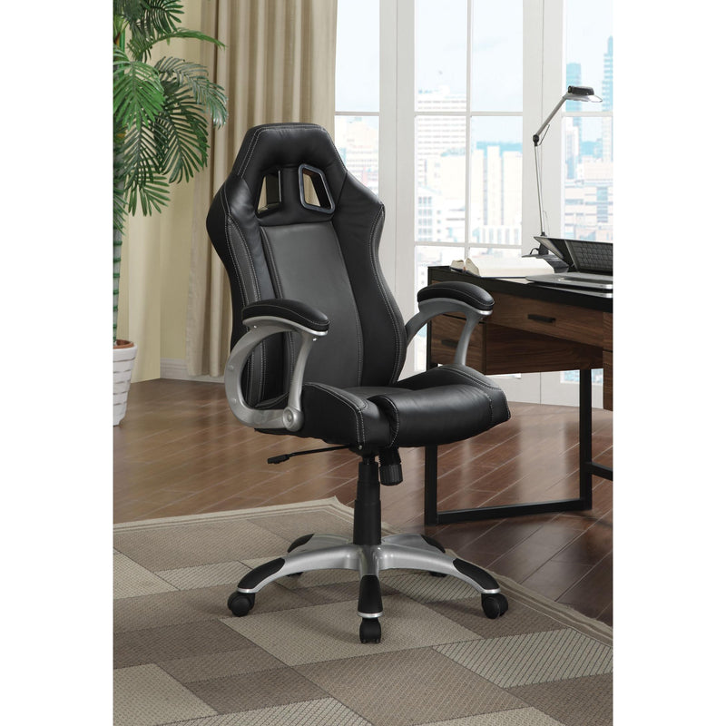  Coaster Furniture Roger 800046 Upholstered Adjustable Home Office Desk Chair - Black IMAGE 2