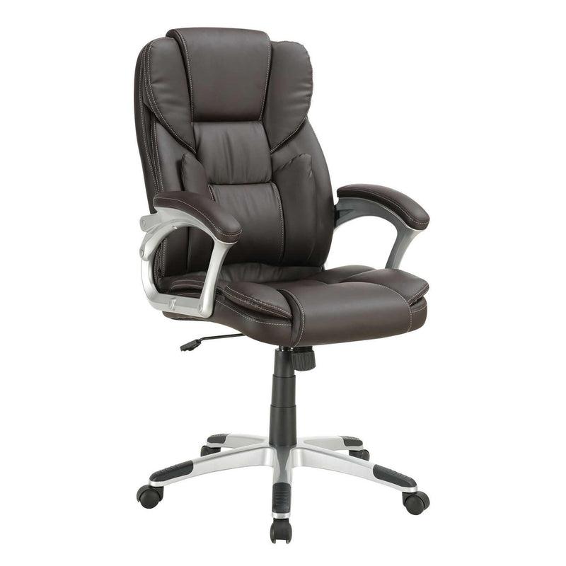  Coaster Furniture Kaffir 800045 Upholstered Adjustable Office Desk Chair - Dark Brown IMAGE 2
