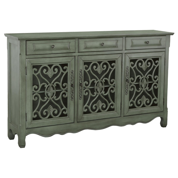  Coaster Furniture Madeline 950357 3-Drawer Scrollwork Accent Cabinet - Antique Green IMAGE 1