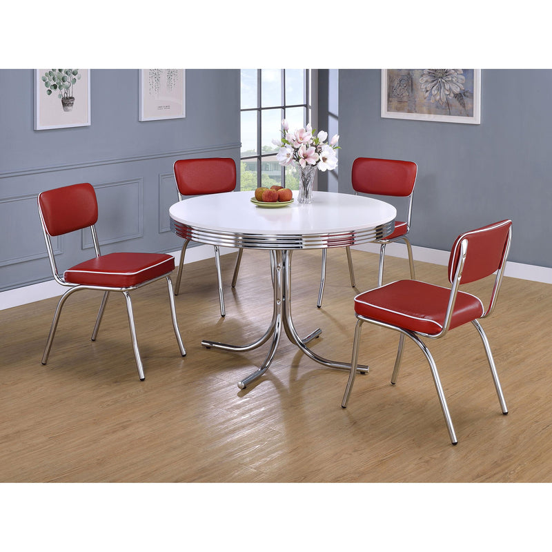  Coaster Furniture Retro 2450R Upholstered Dining Side Chair - Red (Set of 2) IMAGE 11