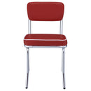  Coaster Furniture Retro 2450R Upholstered Dining Side Chair - Red (Set of 2) IMAGE 2