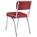  Coaster Furniture Retro 2450R Upholstered Dining Side Chair - Red (Set of 2) IMAGE 5