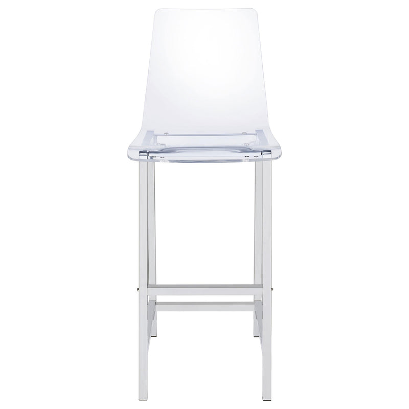  Coaster Furniture Juelia 100295 Clear Acrylic Bar Chair - Chrome (Set of 2) IMAGE 2