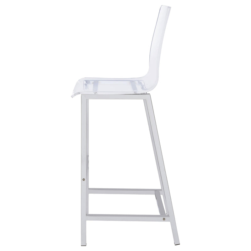  Coaster Furniture Juelia 100295 Clear Acrylic Bar Chair - Chrome (Set of 2) IMAGE 4