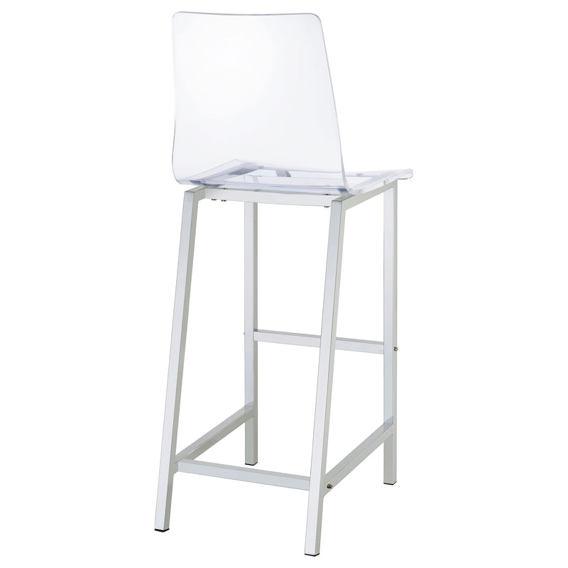  Coaster Furniture Juelia 100295 Clear Acrylic Bar Chair - Chrome (Set of 2) IMAGE 7
