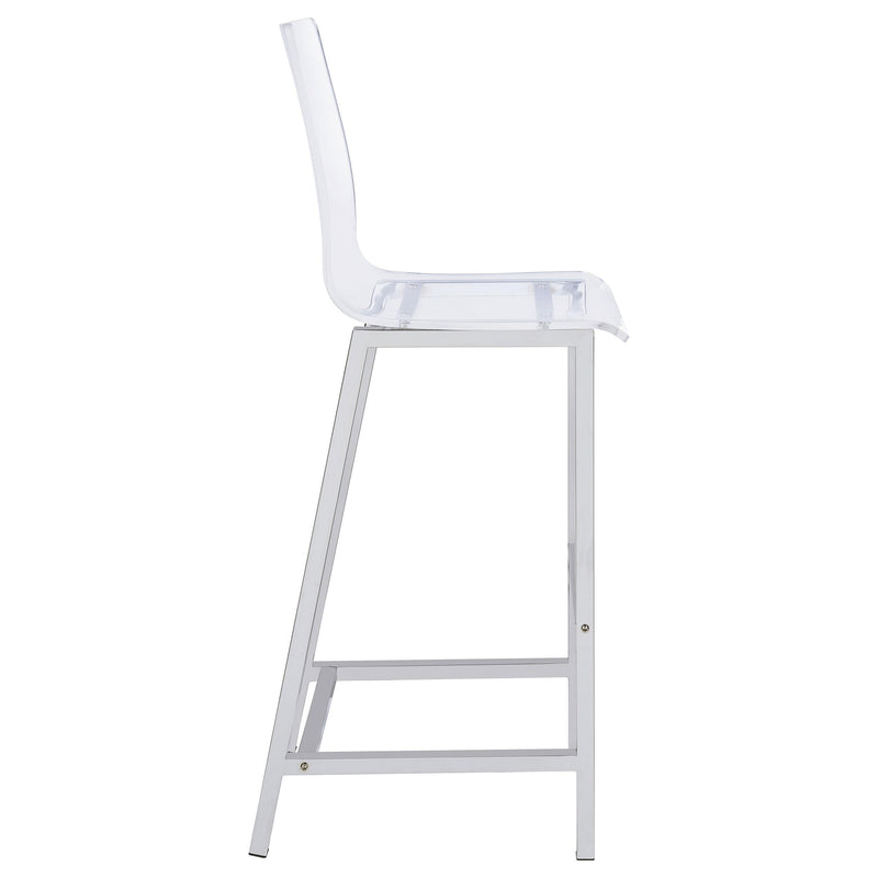  Coaster Furniture Juelia 100295 Clear Acrylic Bar Chair - Chrome (Set of 2) IMAGE 8