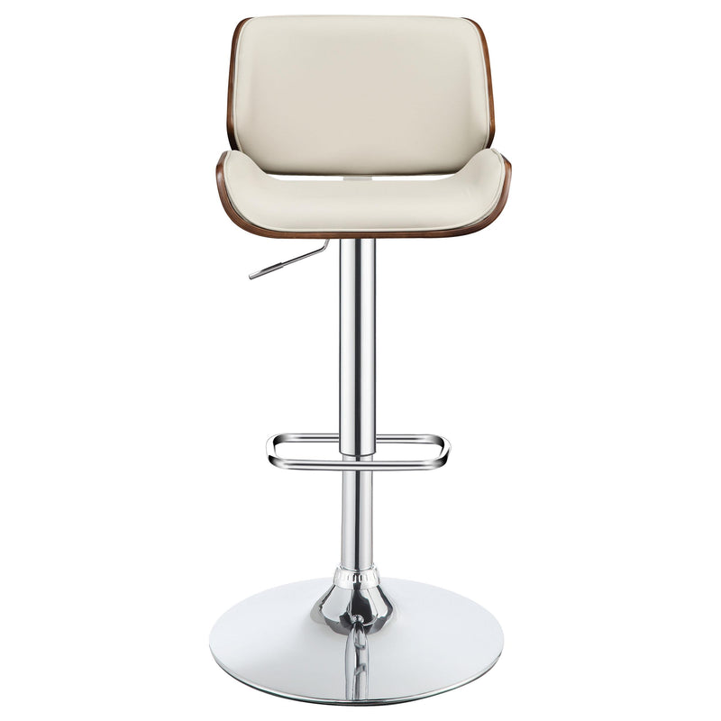  Coaster Furniture Folsom 130503 Upholstered Adjustable Bar Stool - Ecru and Chrome IMAGE 2