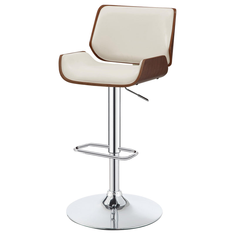  Coaster Furniture Folsom 130503 Upholstered Adjustable Bar Stool - Ecru and Chrome IMAGE 3