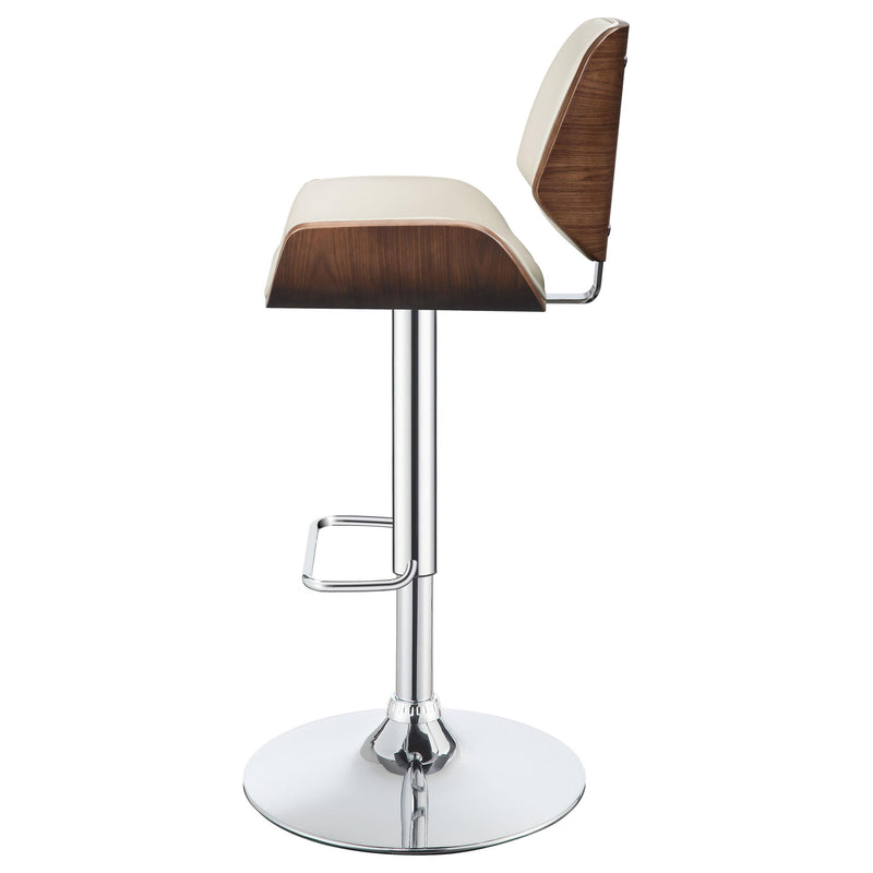  Coaster Furniture Folsom 130503 Upholstered Adjustable Bar Stool - Ecru and Chrome IMAGE 4
