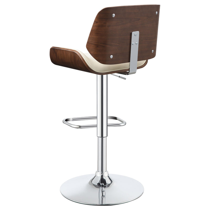  Coaster Furniture Folsom 130503 Upholstered Adjustable Bar Stool - Ecru and Chrome IMAGE 5