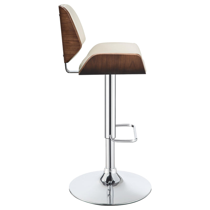  Coaster Furniture Folsom 130503 Upholstered Adjustable Bar Stool - Ecru and Chrome IMAGE 8