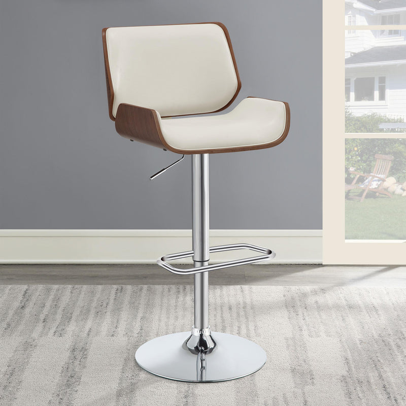  Coaster Furniture Folsom 130503 Upholstered Adjustable Bar Stool - Ecru and Chrome IMAGE 9