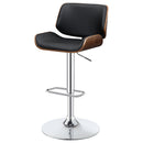  Coaster Furniture Folsom 130502 Upholstered Adjustable Bar Stool - Black and Chrome IMAGE 3