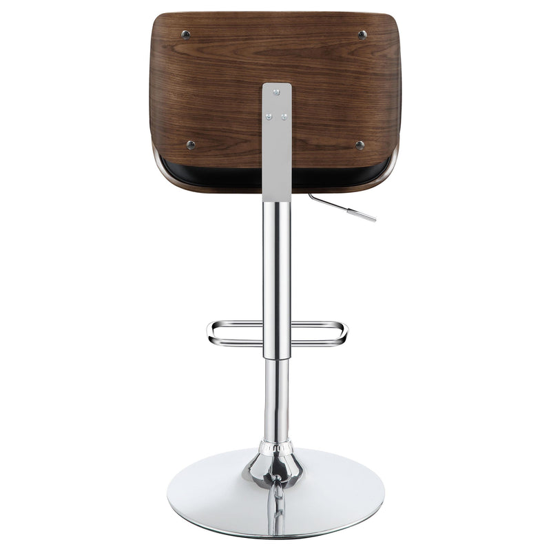  Coaster Furniture Folsom 130502 Upholstered Adjustable Bar Stool - Black and Chrome IMAGE 6