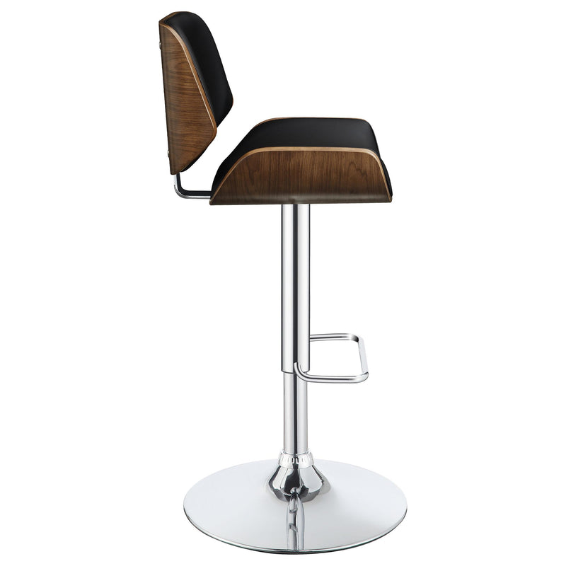  Coaster Furniture Folsom 130502 Upholstered Adjustable Bar Stool - Black and Chrome IMAGE 8